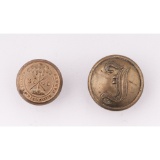 Lot of 2 Civil War Buttons: 1 Confederate Script Infantry and 1 South Carolina State Seal Button