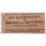 Six Cartridges For Whitney's Colts Pistol