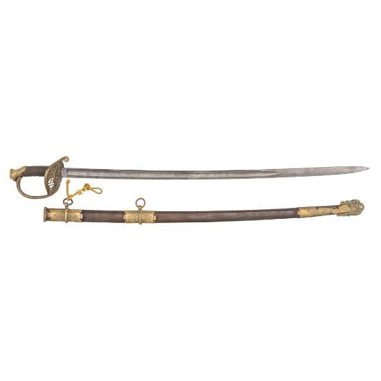 German Import U.S. Model 1850 Staff and Field Officer's Sword Presented to Captain Andrew Graff
