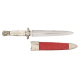Pelican Bowie Knife with Red Leather Sheath