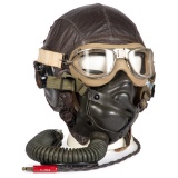 Selby Shoe Company U.S. A-11 Flight Helmet with Goggles and Matching Oxygen Mask