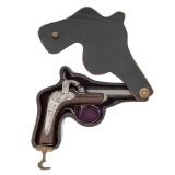 An Unusual Right-Angle Percussion Pocket Pistol by Delvigne