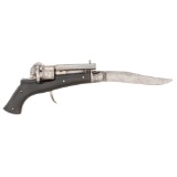 Diminutive Belgian Pinfire Knife Revolver with Horn Scales