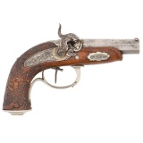 Unusual Miniature Percussion Target Pistol by Valentin Christoph Shilling in Suhl Ca. 1860