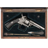 Cased and Engraved Belgian Pinfire Pocket Revolver