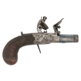 Small English Flint Boxlock Pistol By Simons of London