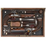 A Rare and Important Cased Set of French Empire Flintlock Pistols by Arlot of Paris ca 1800s