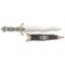 Splendid Silver Hilted Flamboyant Dagger Embellished with Pearl and Turquoise by Lloyd Hale