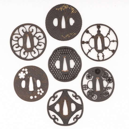 Lot of Seven Japanese Samurai Tsuba