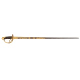 German Import U.S. Cavalry Officer's Sword with Gilt Damascus Blade