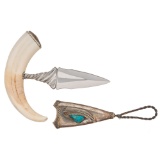 Beautiful Silver Decorated Push Dagger with Matching Silver Decorated Sheath by Lloyd Hale