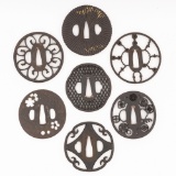 Lot of Seven Japanese Samurai Tsuba