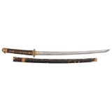 Japanese Seki Gendaito (Wakizashi) in Gunto Mounts Signed Sadatsugu