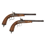 A Pair of German Precussion Dueling Pistols