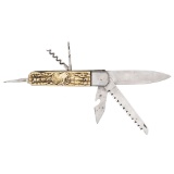 French Hunting Stainless Steel Multi-Tool Folding Pocket Knife