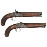 A Pair of English Percussion Dueling Pistols