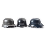 Lot of 3 WWII German Helmets