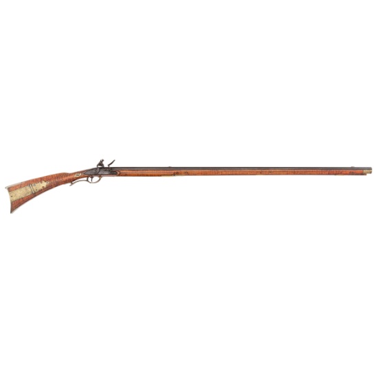 Lehigh/Northampton School Fullstock Flintlock Long Rifle Dated-1794, Attributed to Christian Clous
