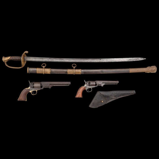 The Inscribed Sword, Colt 1851 Navy, & Colt 1849 Pocket Revolvers of MOH Recipient Capt. S Hymer