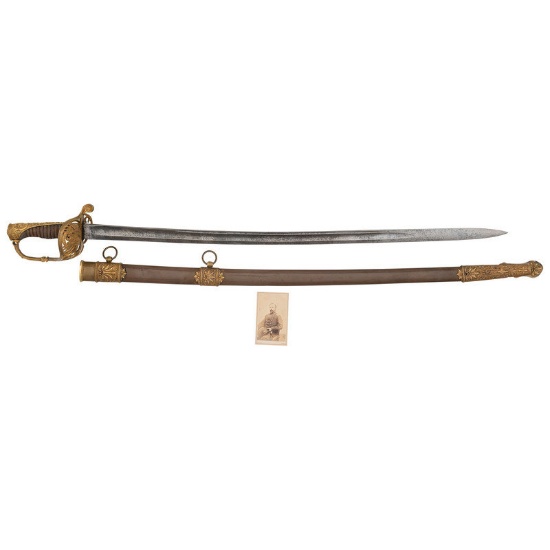 French Hilted Non-Regulation Import Officers Sword Presented To Major James Plimpton - 3rd NHV - KIA