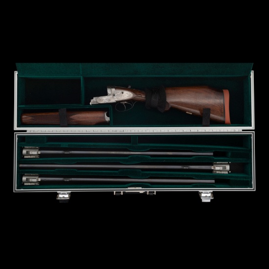 **Westley Richards Ovundo O/U Shotgun with Three 12 Gauge Barrels in Aftermarket Case