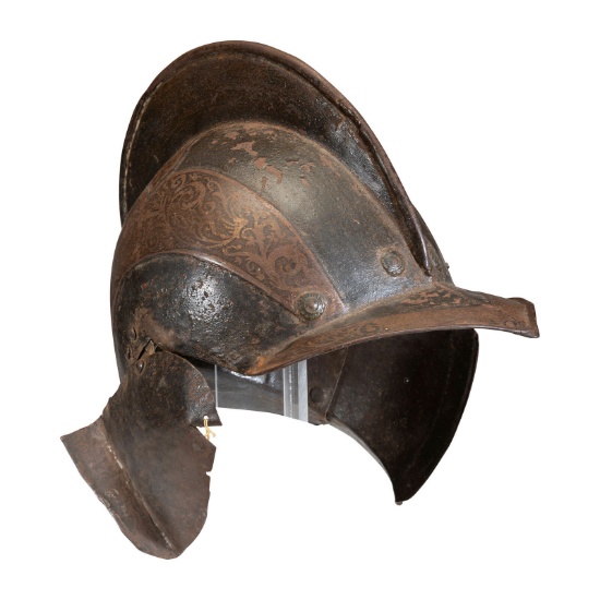 An Etched German Burgonet Helmet