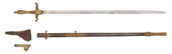 Presentation U.S. Model 1840 Medical Staff Sword of Major John T. Walker - 25th Indiana Infantry