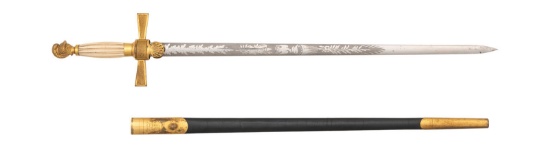 Ames Knight's Head Militia Style Sword Presented to 1st Sergeant (Lt.) Henry Parker - KIA at Resaca