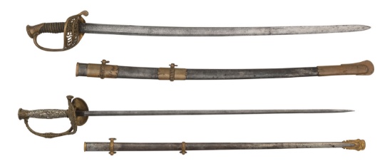 US M1850 Staff & Field Officers Sword & M1860 Staff & Field Officers Sword of Maj Gustavus Sniper