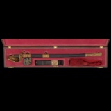 Cased Clauberg Model 1850 Foot Officers Sword Presented to Lt. Asaph Dodge  with Belt and Sash
