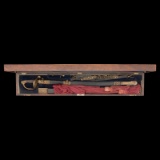 Cased Damascus Bladed Import 1850 Staff & Field Officers Sword of Capt. William Wood