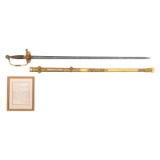 Ames Model 1851 General Officers' Sword Inscribed from Confederate Col. WW Horton to Capt. PH Thomas