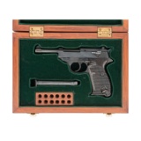 **ac42 Code P38 Pistol in Modern Display Case with Period Holster and Two Magazines
