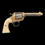**Engraved Gold & Silver Washed Colt Bisley Revolver