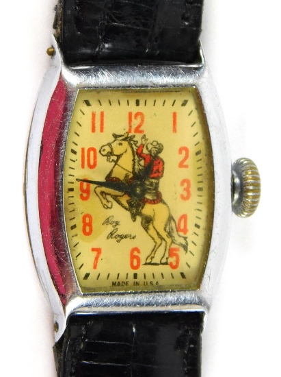 1950’s Roy Rogers Wrist Watch Made in U.S.A. runs OK.   CONDITION:  Nice EF