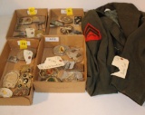 Belt buckles and Army coat (sz 38R)