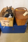 Camping supply box and cookware, picnic basket