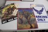 3 tin Army signs