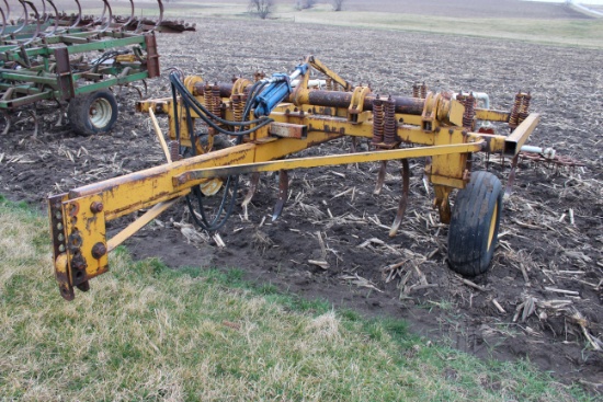 yellow 10’ chisel plow with 3 bar harrow-needs tire
