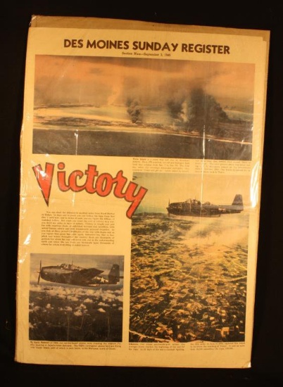 Des Moines Sunday Register Color  Supplement  1945 Highlights of Victory in