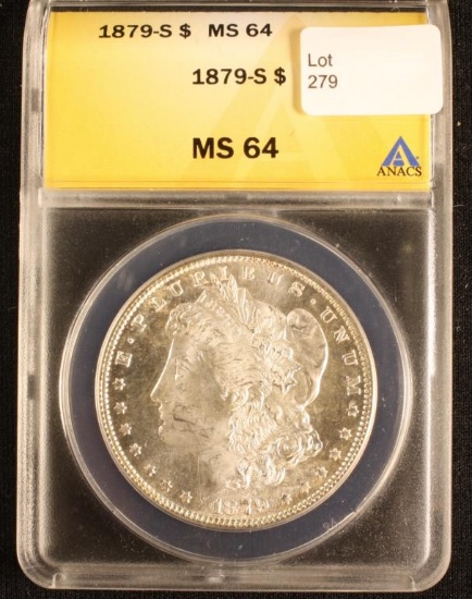 1879-S Morgan Dollar Graded NGC MS64 ANACS