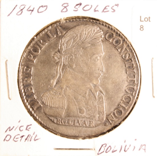 1840 Bolivian 8 Soles