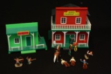 Set of Two Old West Plastic Village Pieces