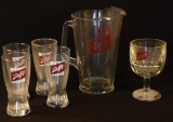 Schlitz Beer Pitcher, glasses & goblet