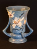 Roseville Pottery 6.5 inch Blue Vase