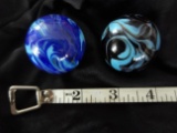 Lot of 2 Contemporary Gold Lutz Marbles