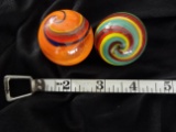Lot of 2 Contemporary Gold Lutz Marbles
