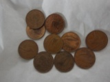 Lot of 10 Large Foreign Copper Pennies