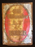 Old Milwaukee Beer Tin Advertising Sign