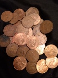 Bag of 35 Great Britain Elizabeth Pennies